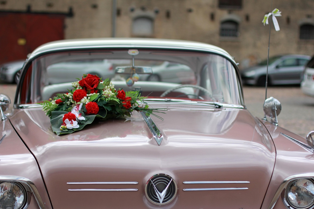décoration voiture mariage
