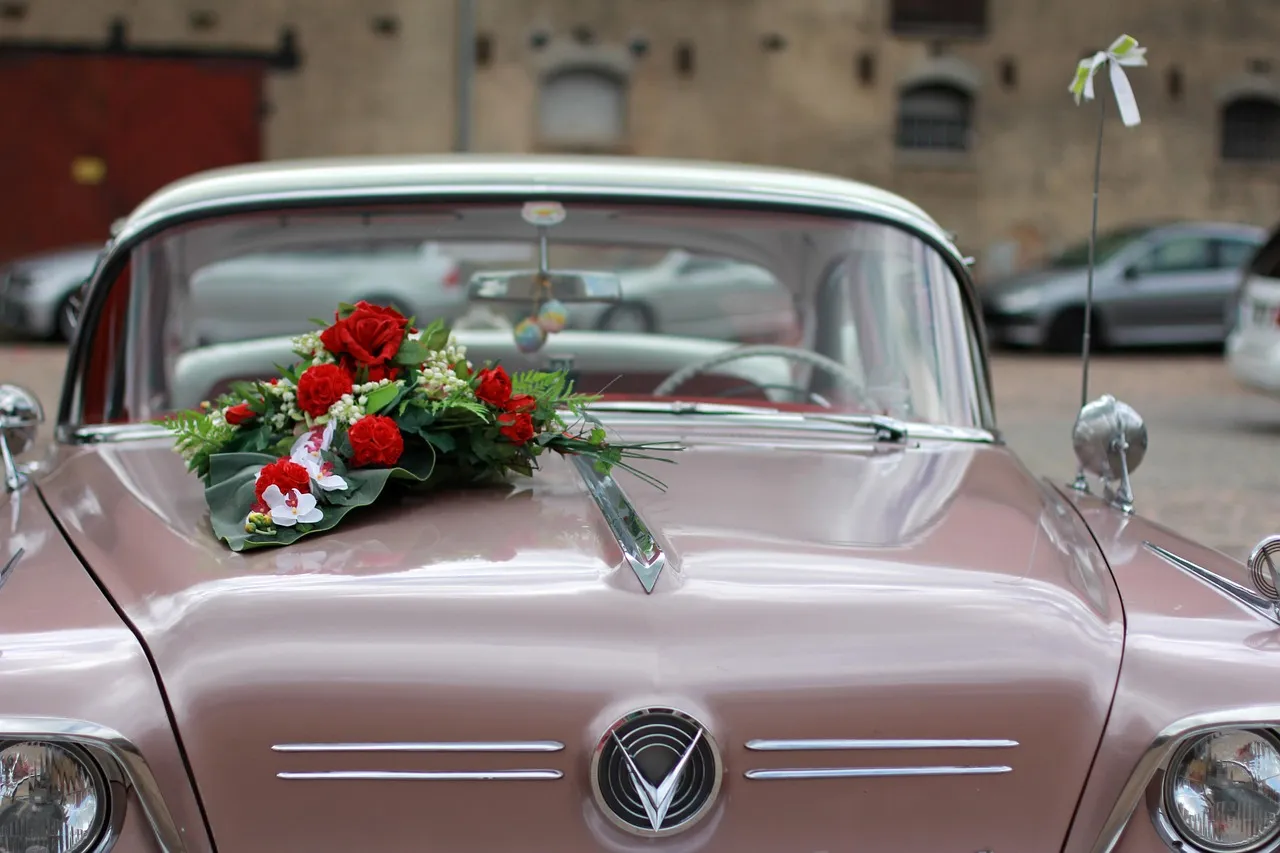 décoration voiture mariage