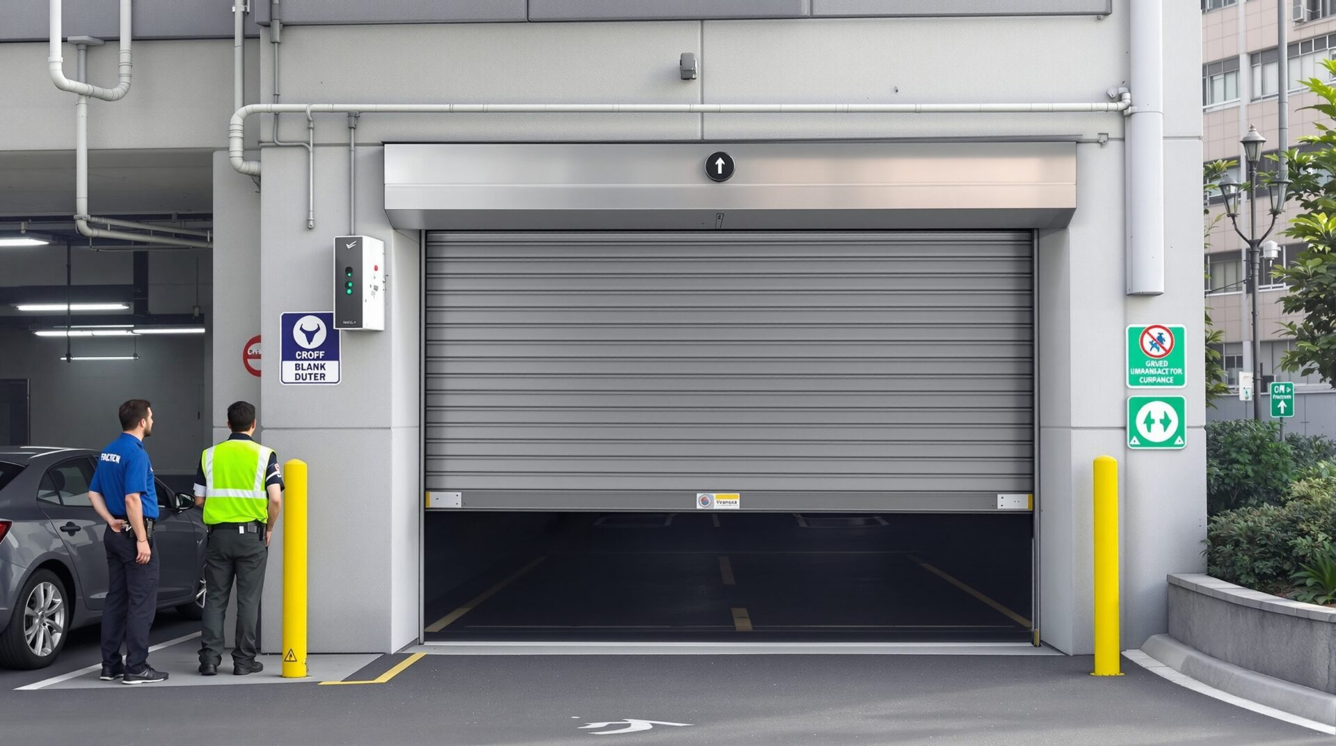 Rideaux métalliques pour les parkings