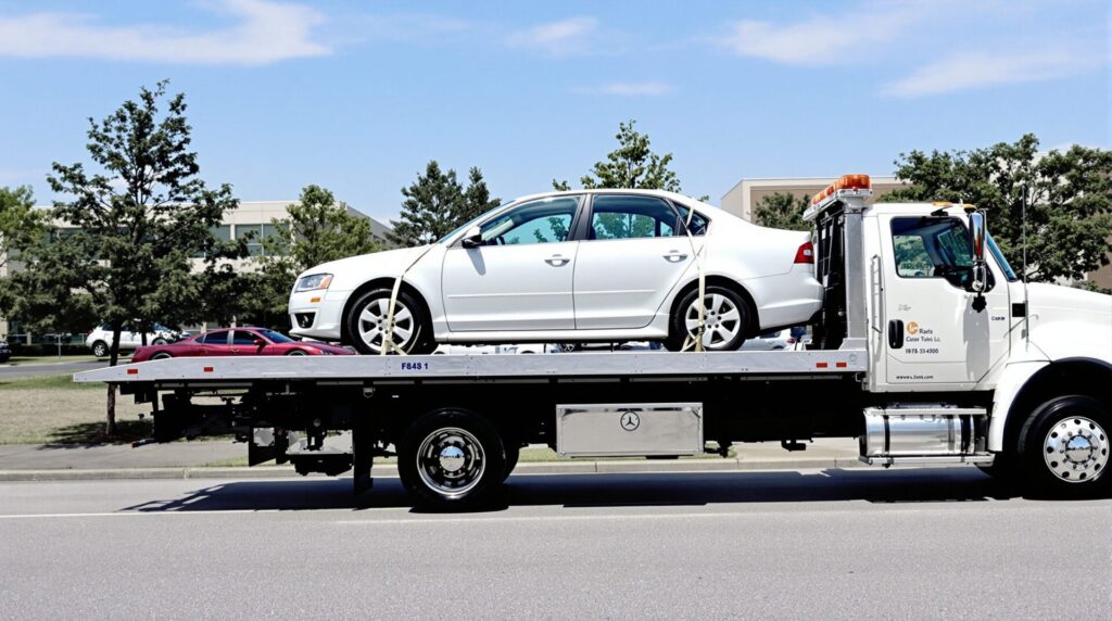 transport véhicule sur plateau
