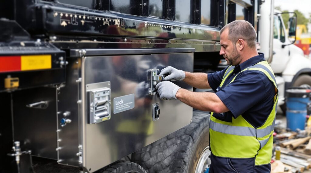 serrure coffre camion benne