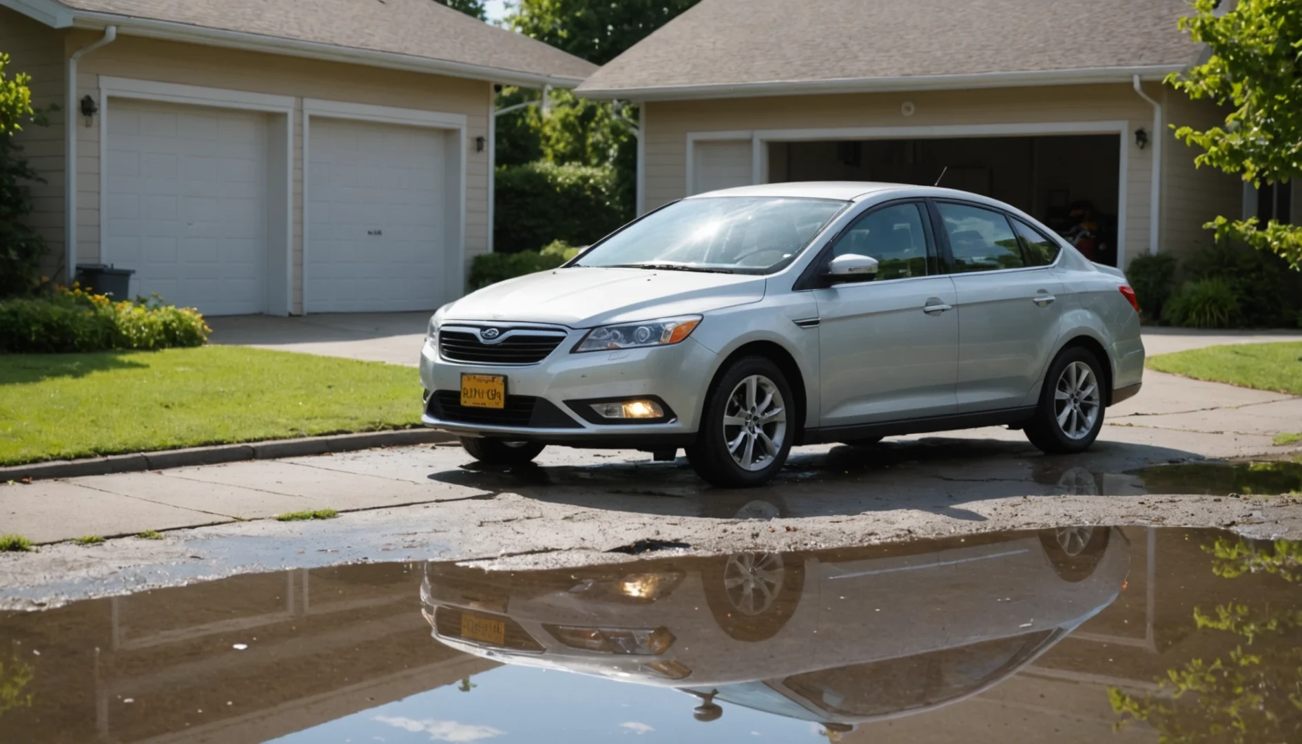 eau qui coule sous voiture