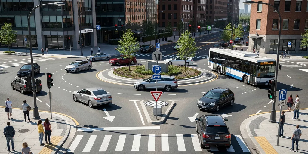 comment prendre un rond point a 2 voies