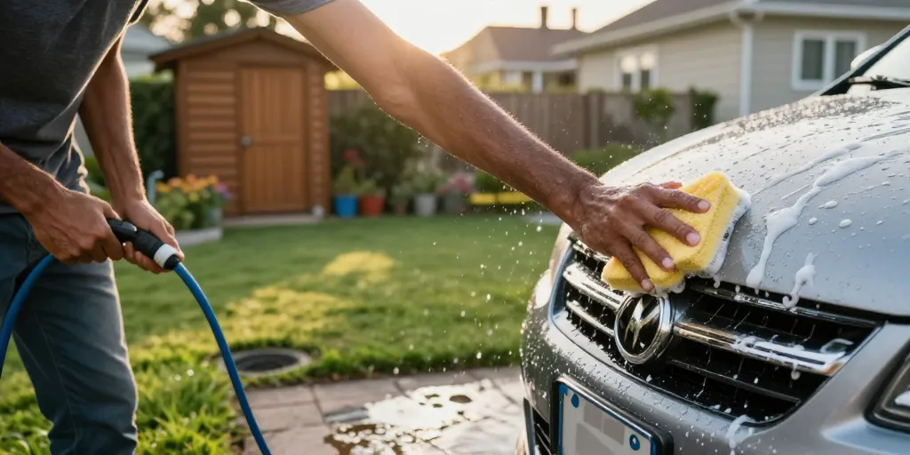 Peut-on laver sa voiture dans son jardin : la loi l’autorise ?