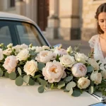 composition florale mariage voiture