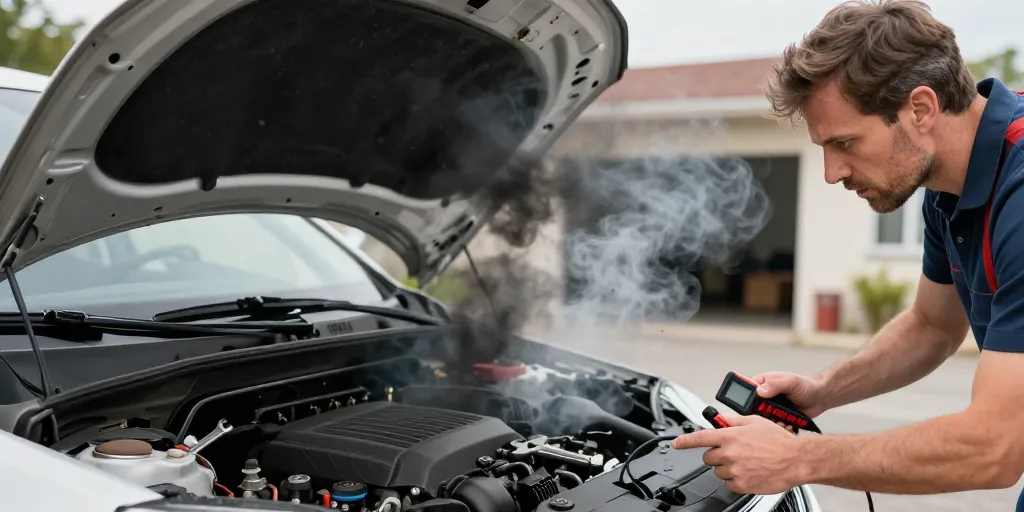 Ma voiture fume noir quand j’accélère : le diagnostic rapide à suivre ?