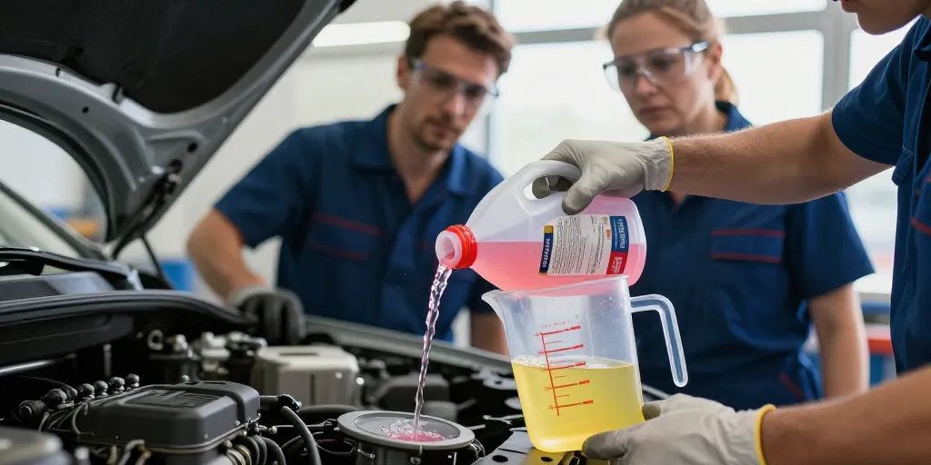 Peut-on mélanger liquide de refroidissement rose et jaune en toute sécurité ?